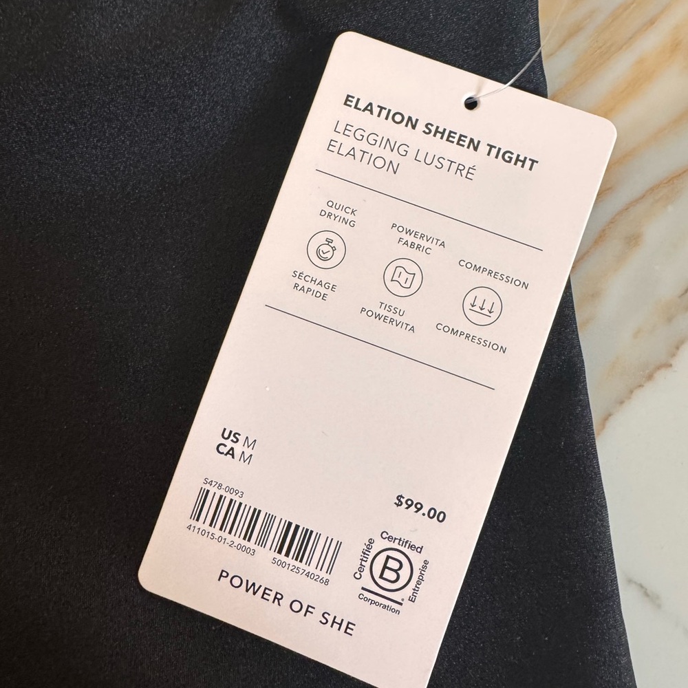 Athleta Elation Sheen Tight Leggings in Black
